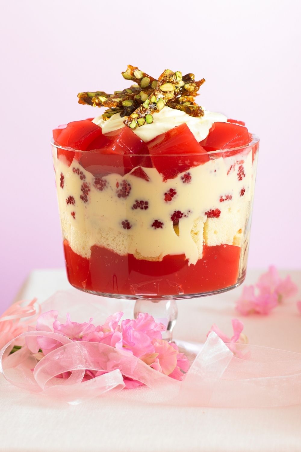 Watermelon raspberry trifle