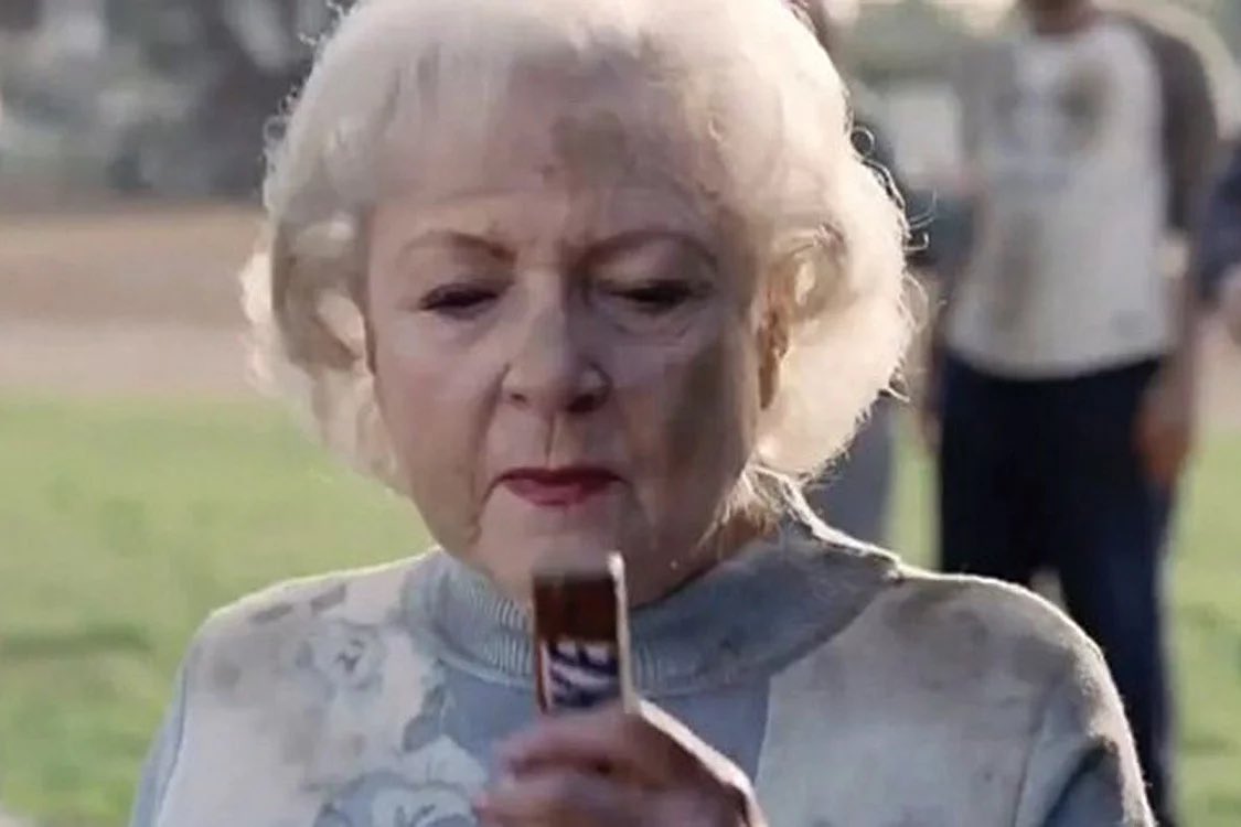 Betty White starred in a snickers ad