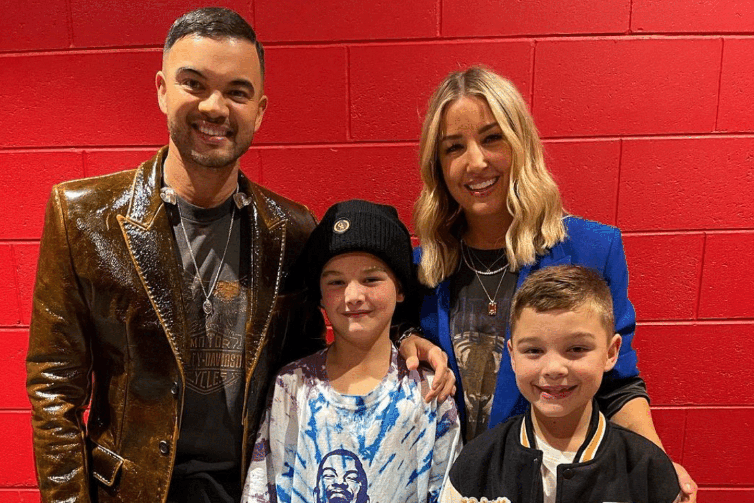 Jules and Guy Sebastian with kids