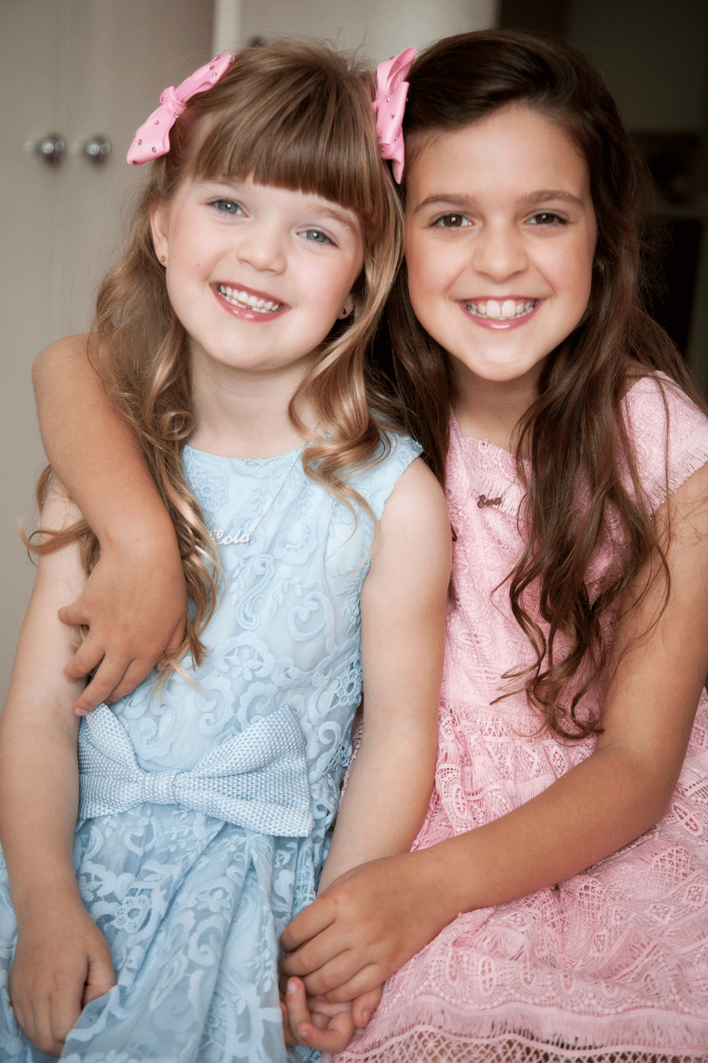 Two of Lauren Newton's daughters