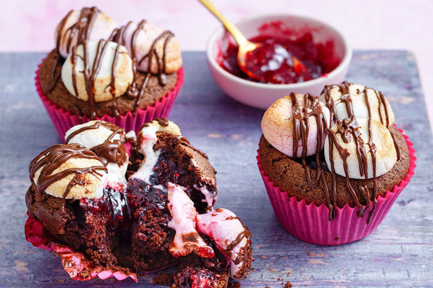 Raspberry-S’mores-Cupcakes-Recipe