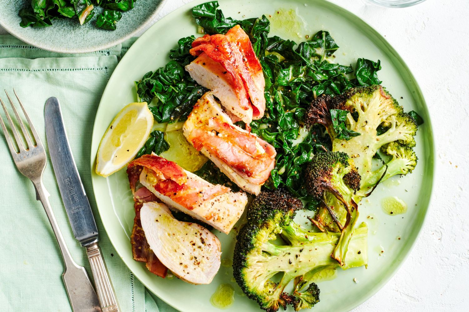 mustard-chicken-with-broccoli-and-silverbeet