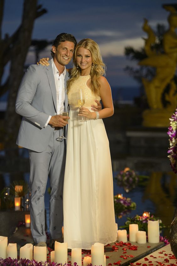 Tim Robards and Anna Heinrich during the season finale of The Bachelor 2013