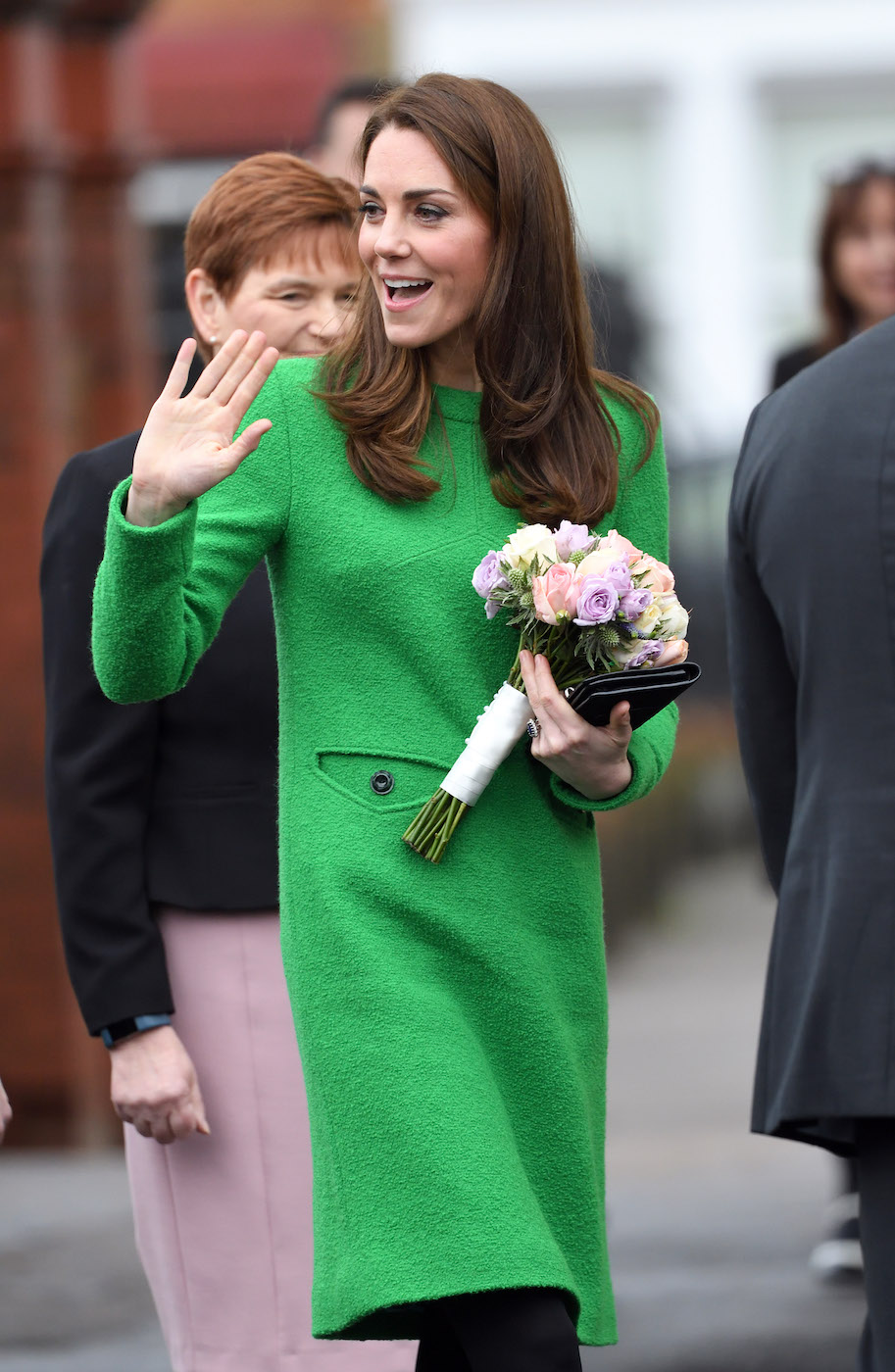 Kate Middleton wears shamrock green bespoke dress from Eponine London