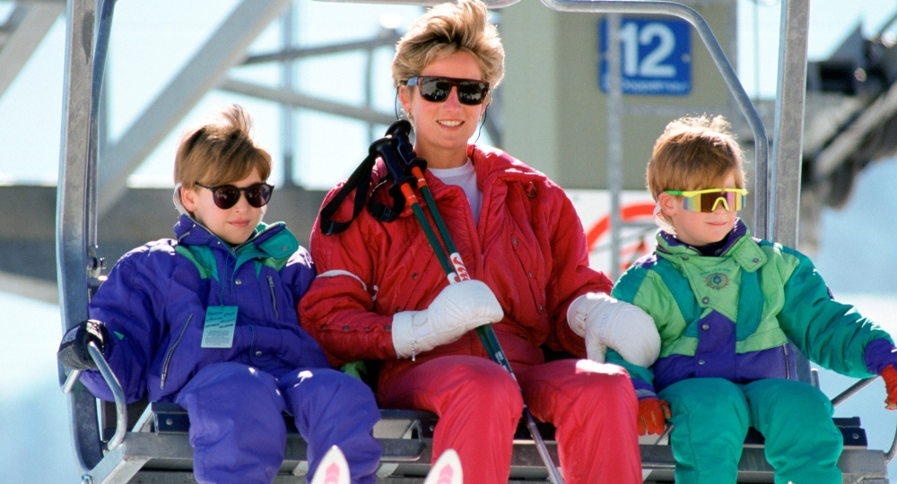 Princess Diana with sons Prince William and Harry