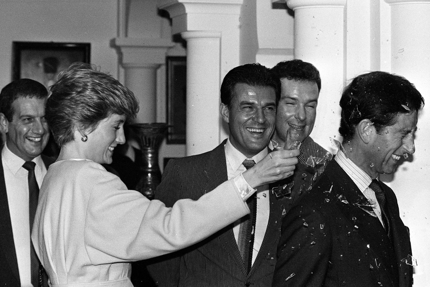 Princess Diana breaks bottle over Charles' head