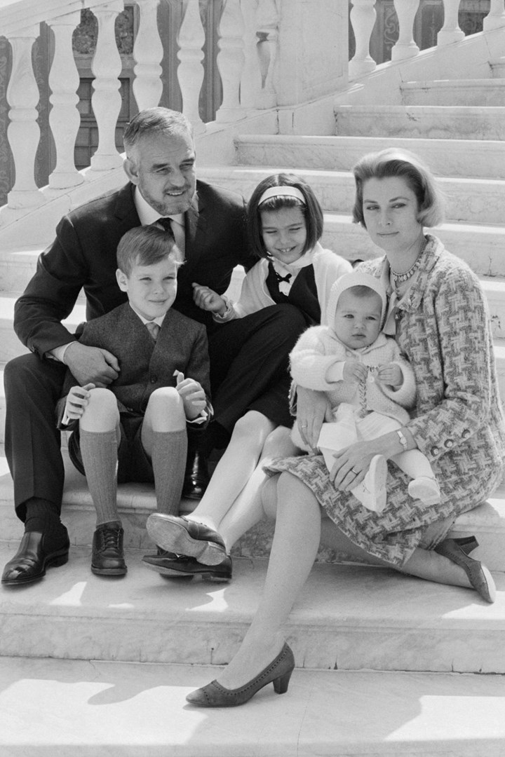 Prince Rainier,  Grace Kelly and their children