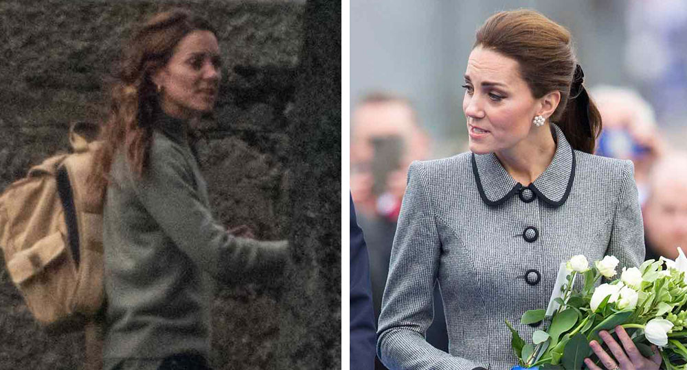 Royal scandal: Kate Middleton flees the palace in tears.