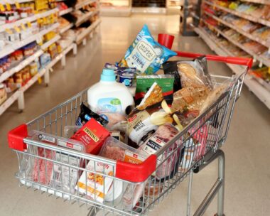 supermarket coles trolley groceries