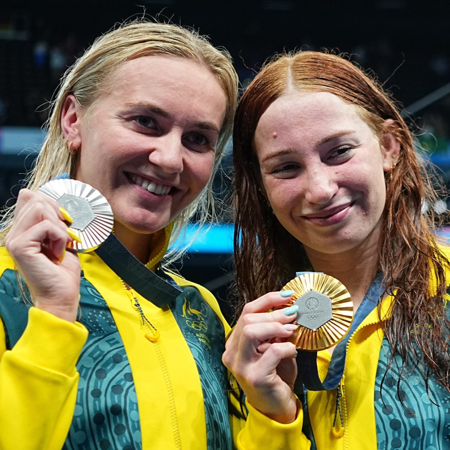 mollie o'callaghan and ariarne titmus at paris 2024 olympics