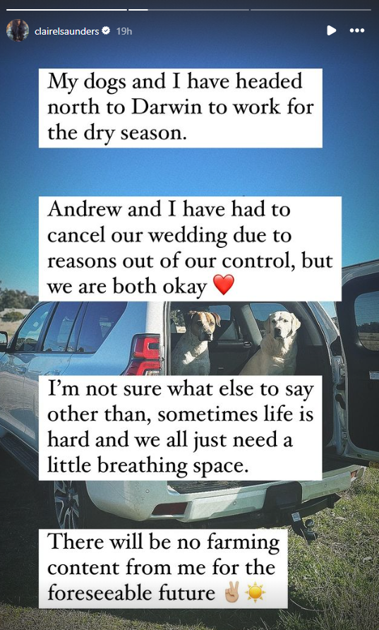 farmer wants a wife claire cancels wedding