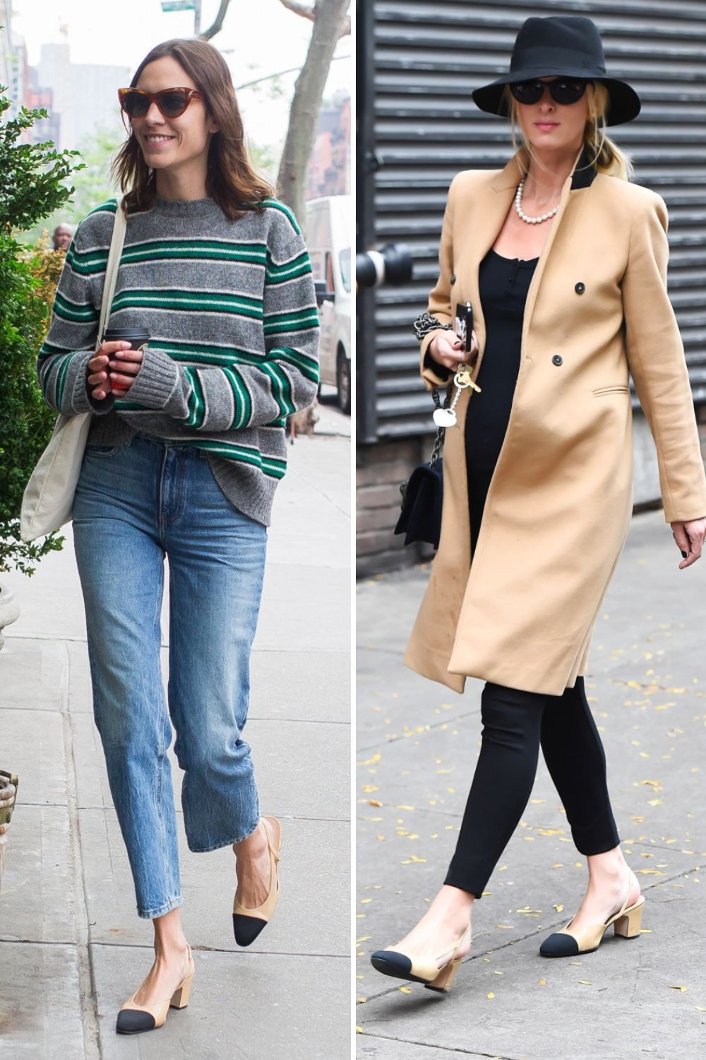 Alexa Chung and Nicky Hilton wearing Chanel Heels