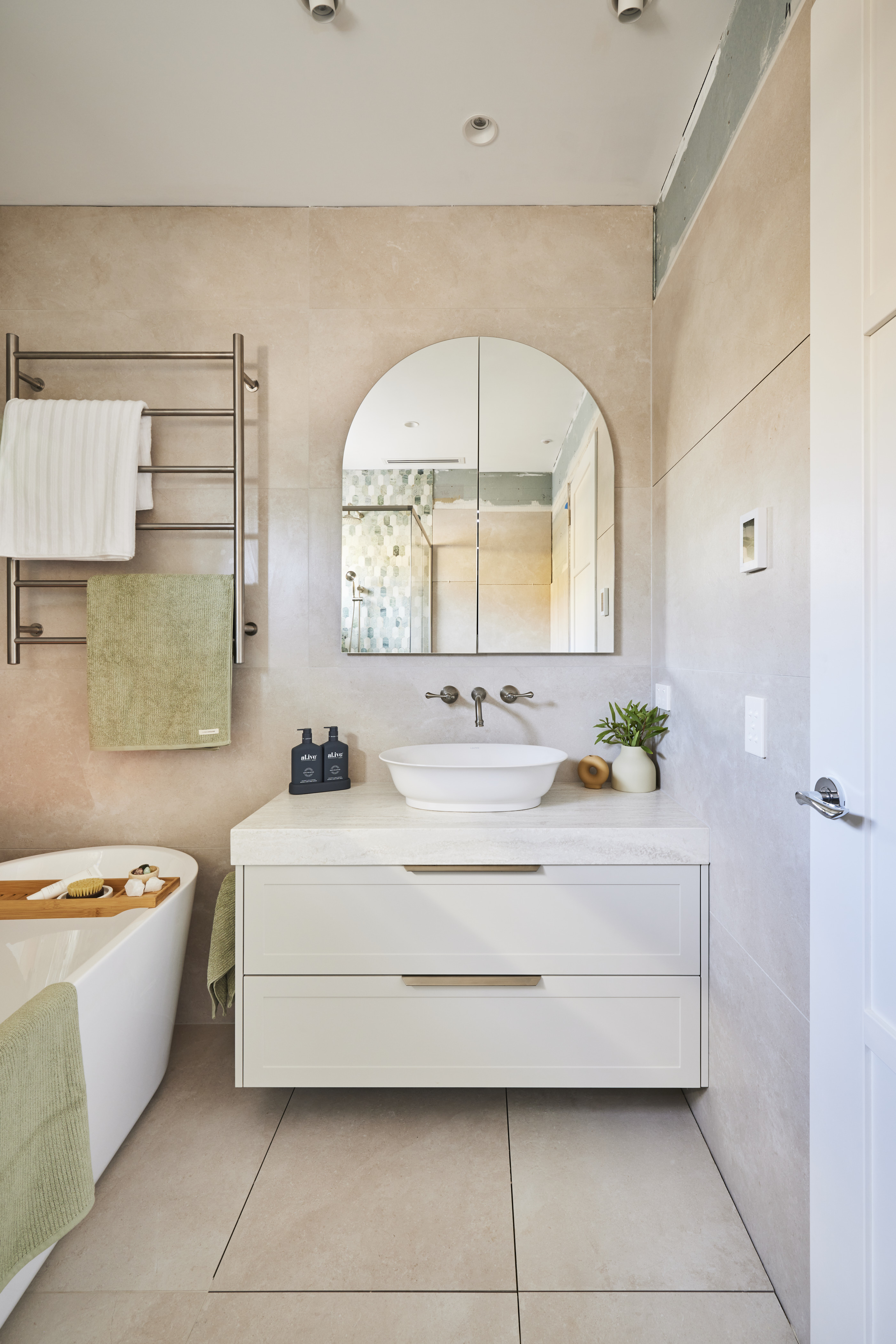 week one guest bathroom room reveals the block jesse and paige