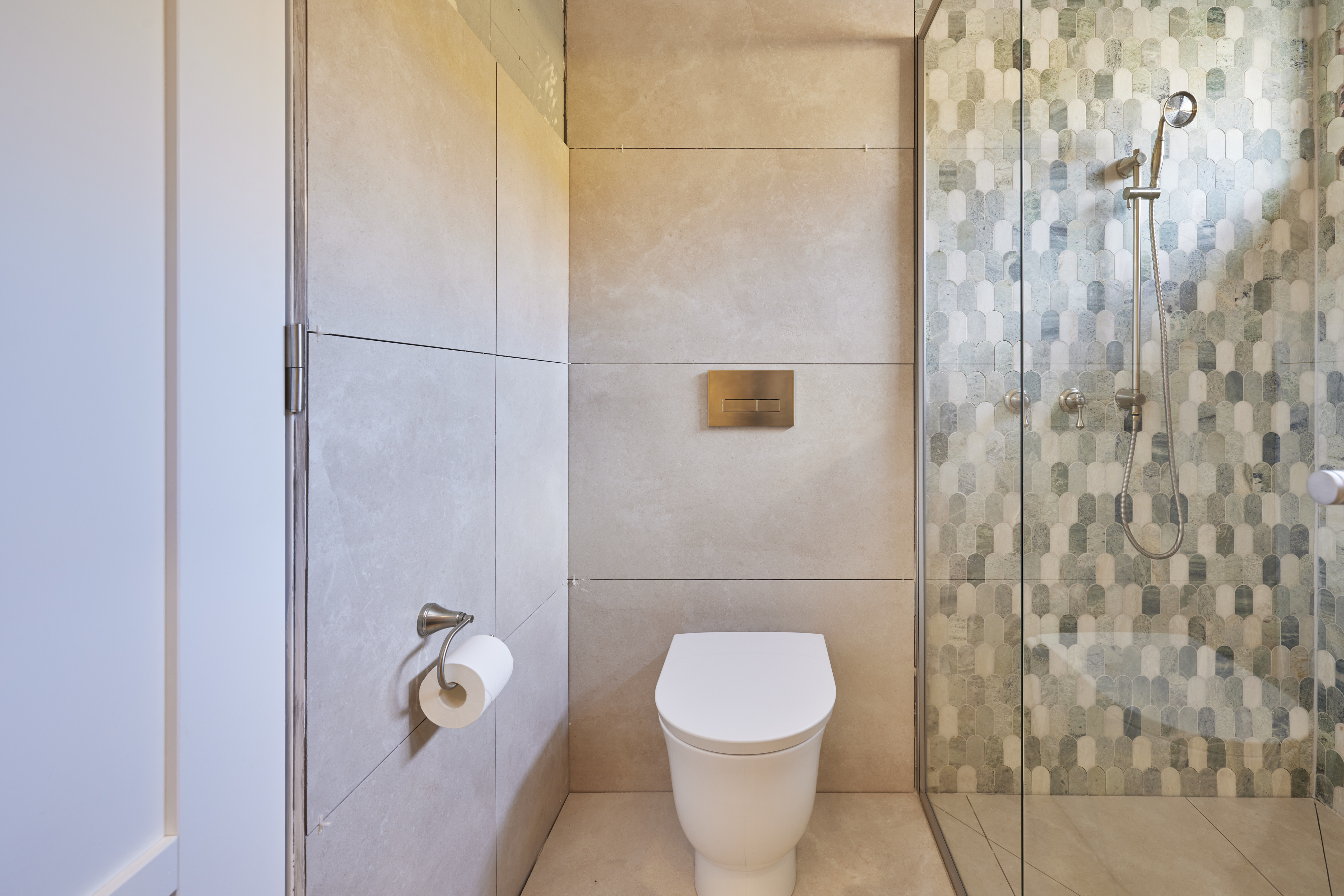 week one guest bathroom room reveals the block jesse and paige