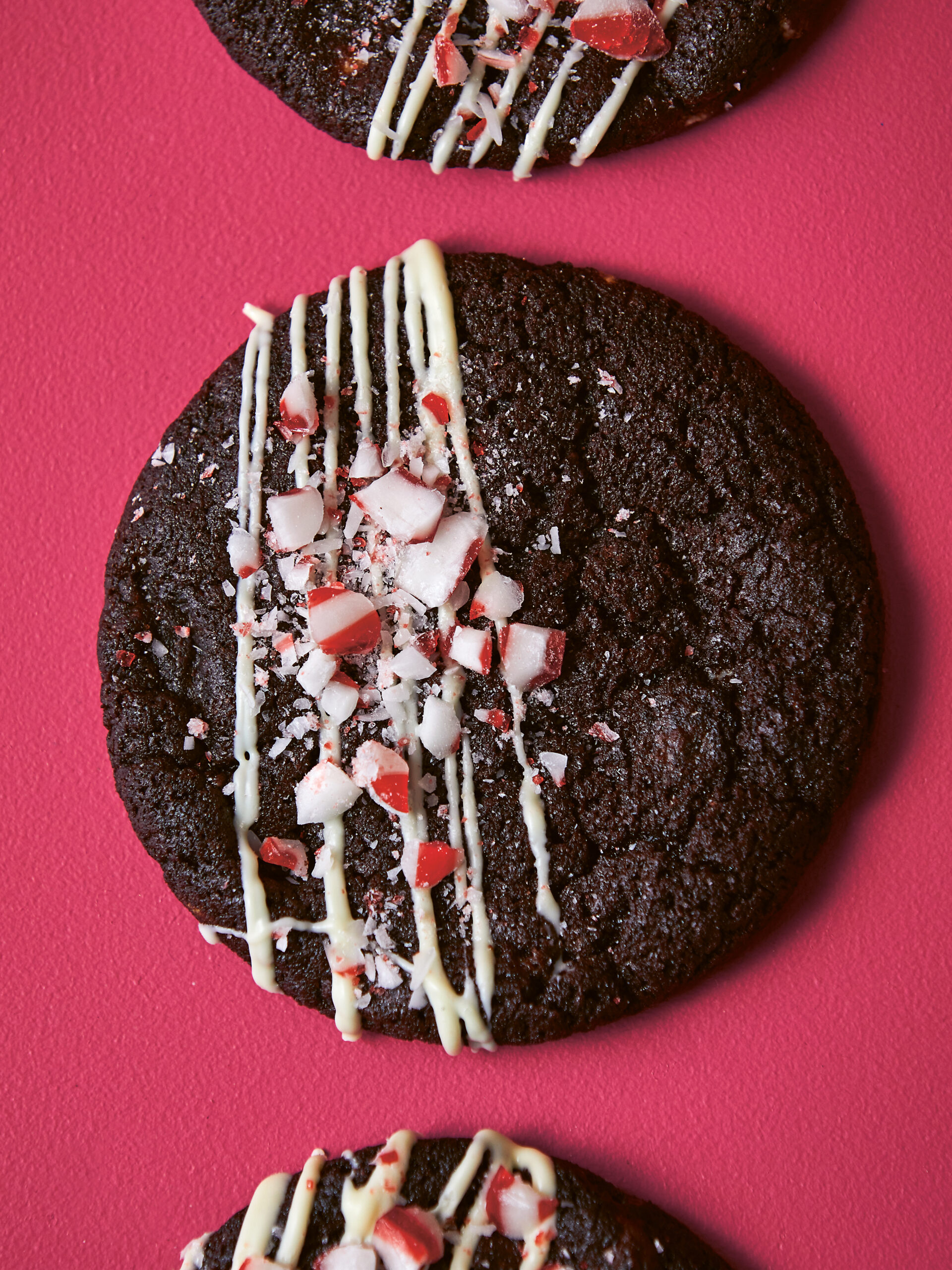 Double chocolate candy cane cookies