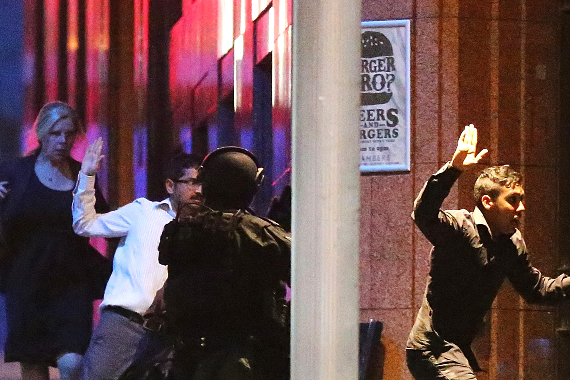 Joel and other hostages escaping the siege