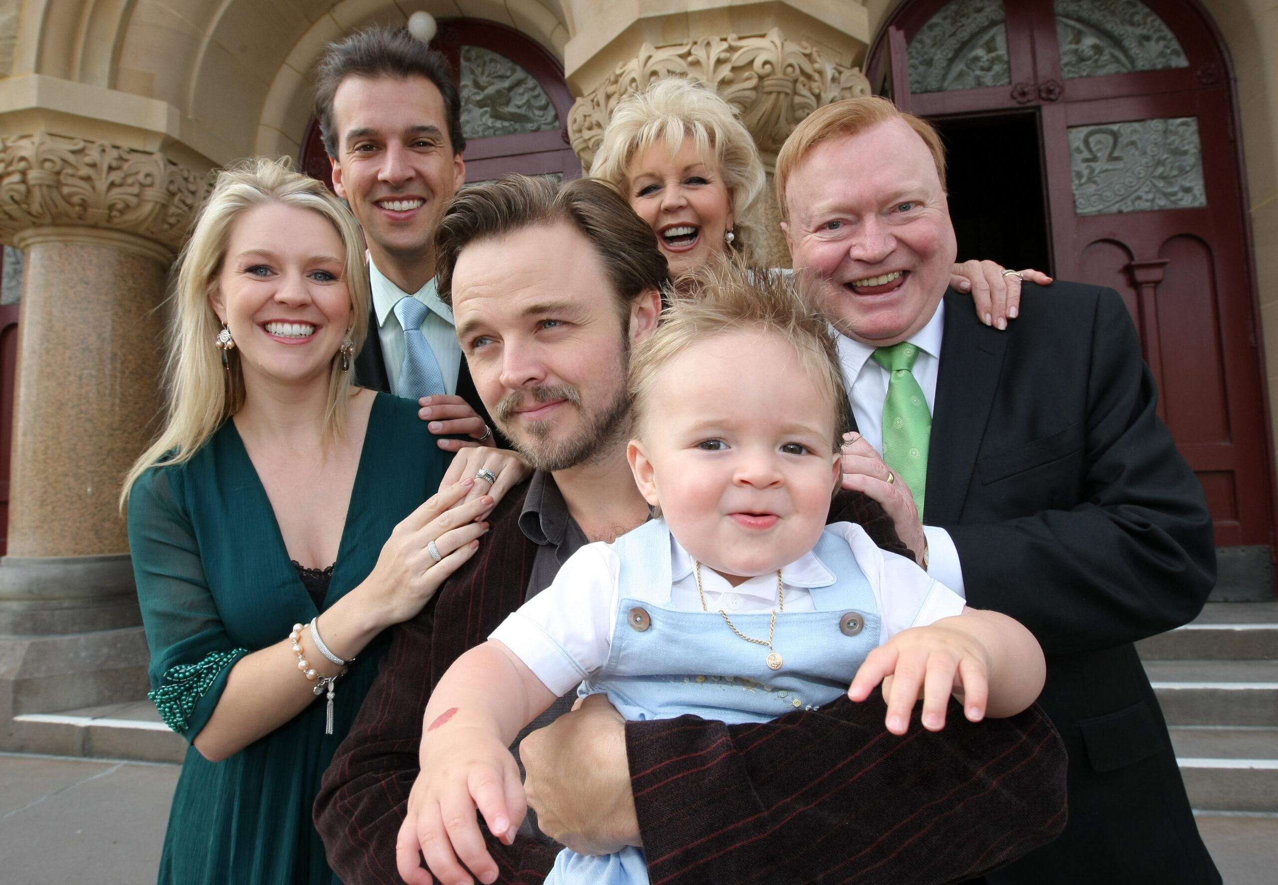 Petti, Bert, Lauren and Matthew Newton, alongside Lauren's husband Matt Welsh and their eldest son.