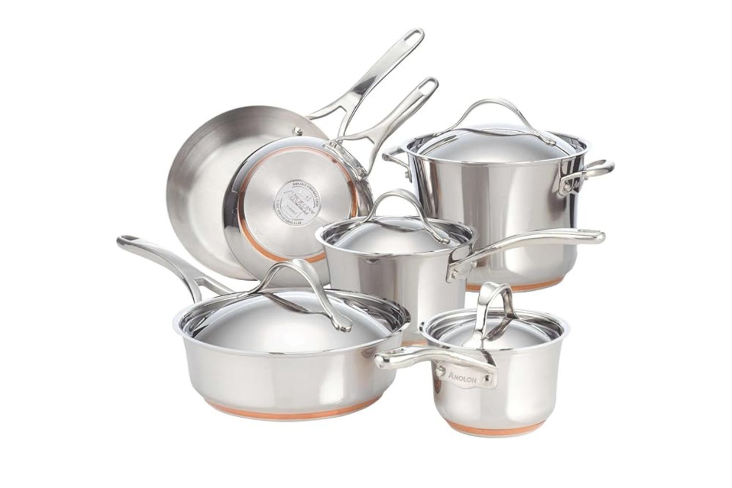 Anolon Nouvelle Copper Stainless Steel 10 Piece Cookware Set