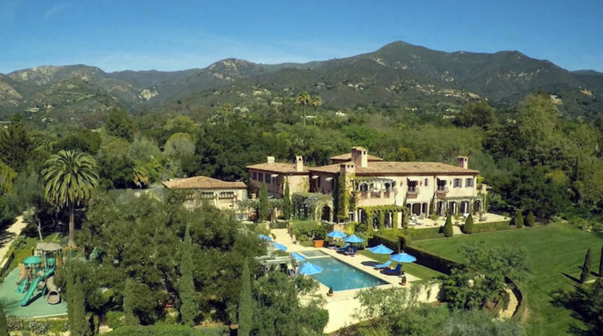 Aerial view of Harry and Meghan's Montecito home
