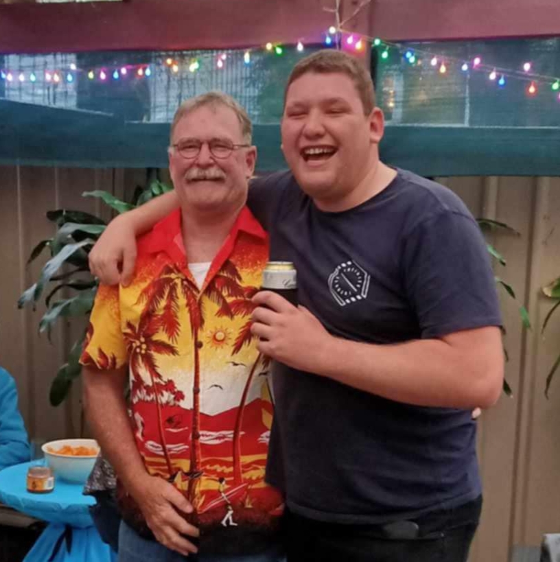 Steven with dad Jeff Tougher