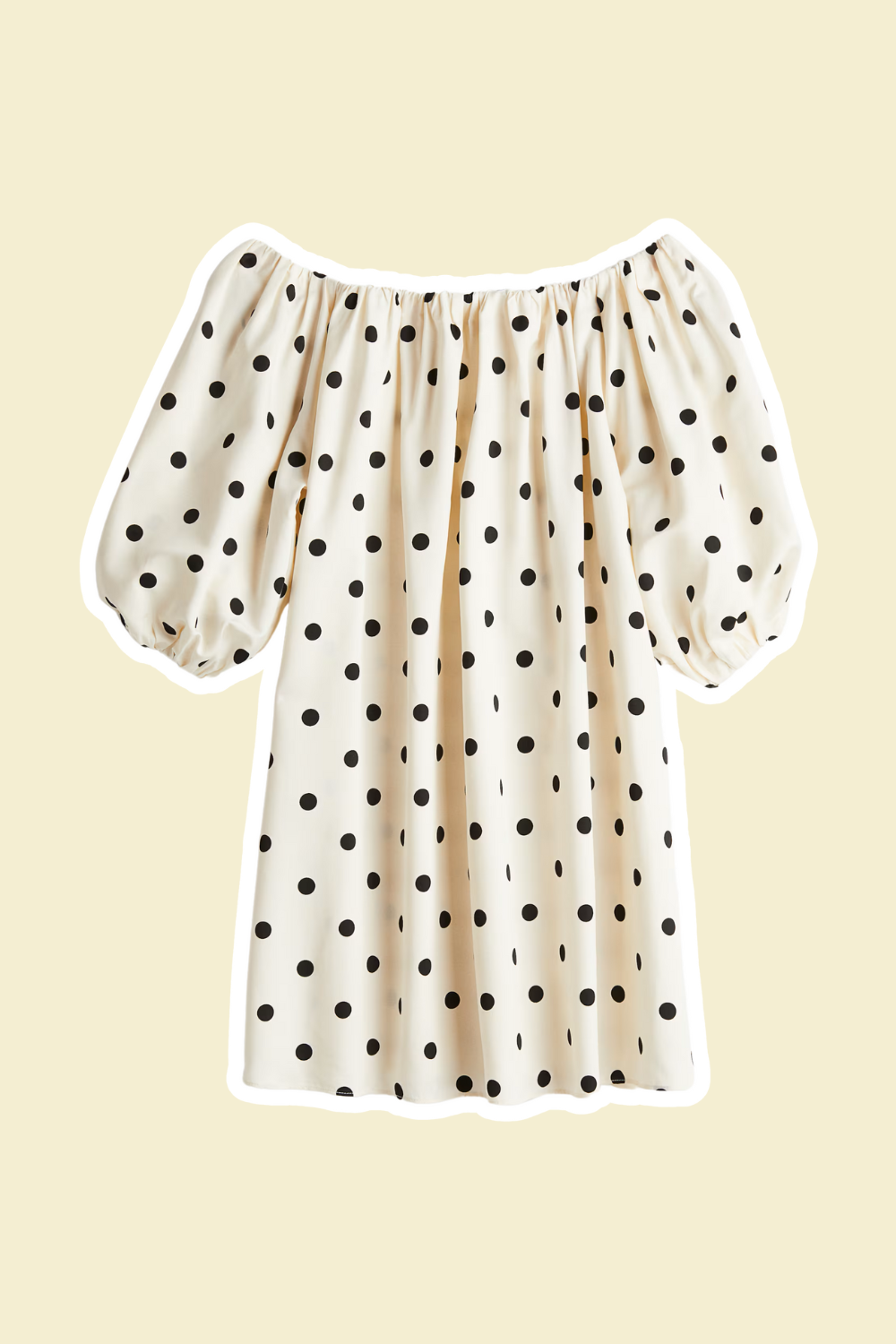 h&m black and white polka dot off the shoulder dress