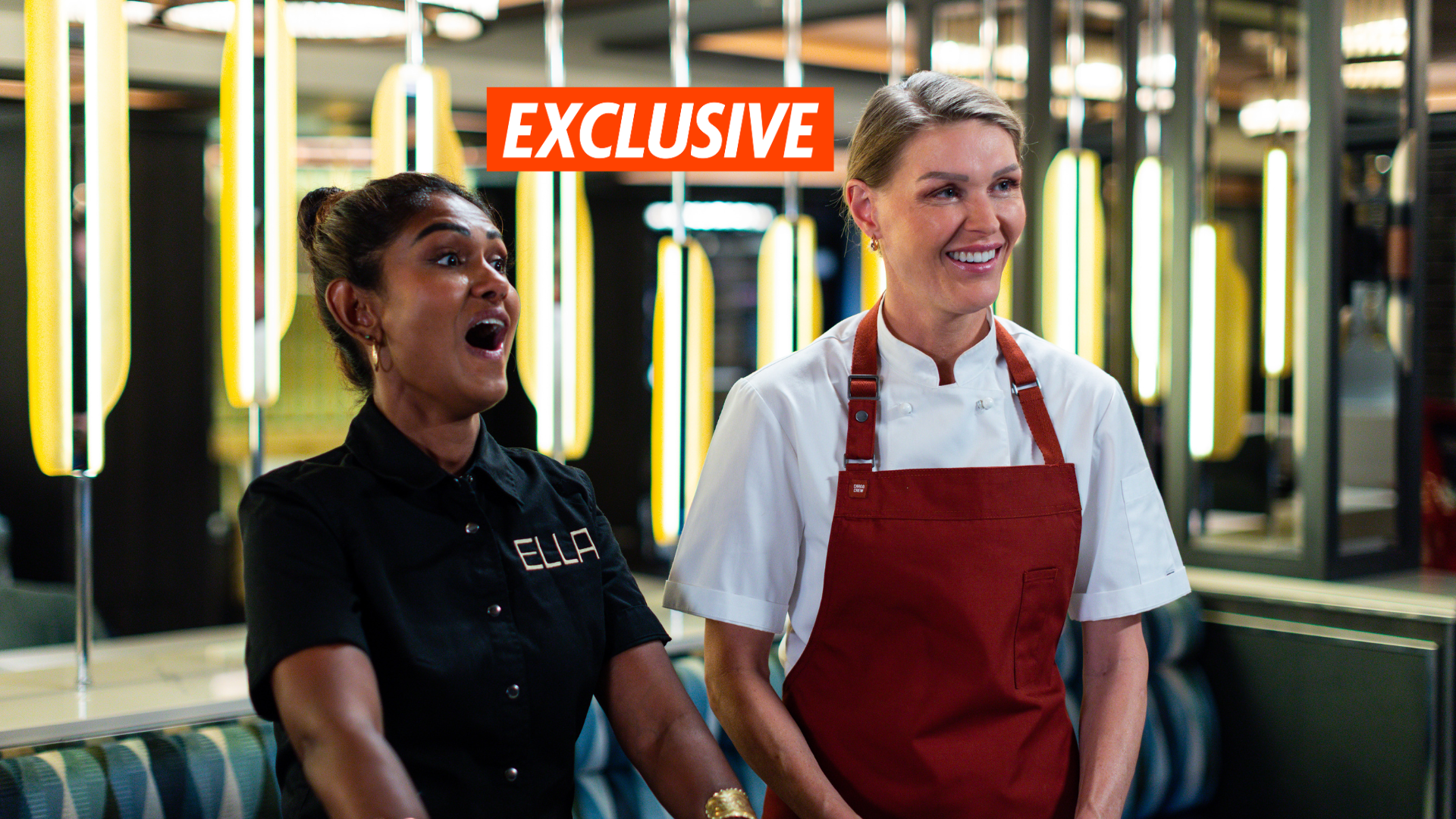 Courtney Roulston and Minoli De Silva in the Greece episode of Chefs Ahoy