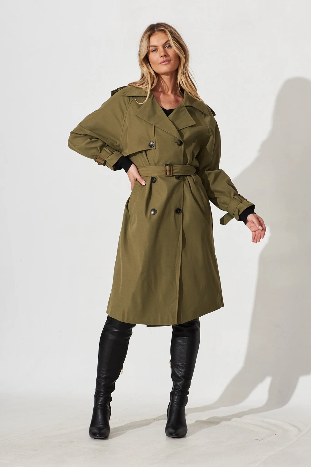 3550028 Khaki Stone Trench Coat main image 1