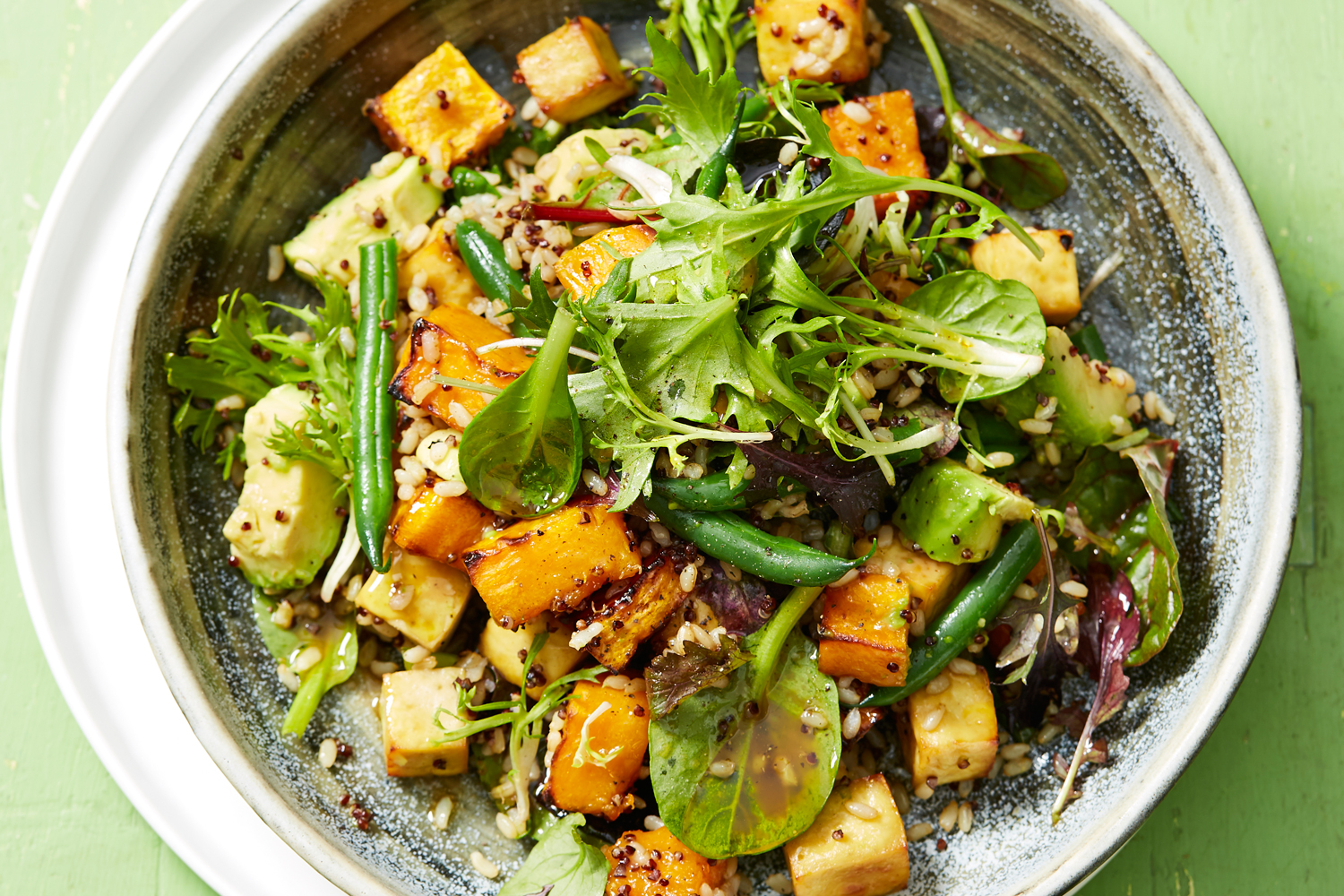 Roast Pumpkin and Tofu Salad with Rice and Quinoa